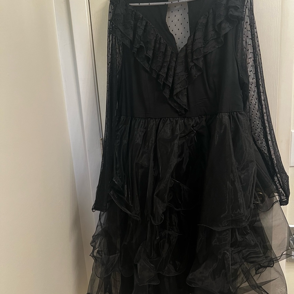 torrid Black Lace & Polka Dot Mesh Dress